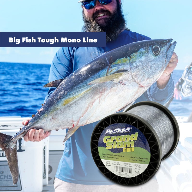 Hi-Seas Grand Slam Monofilament Line, 80 lb / 36.2 kg Test, .035 in / 0.90 mm Dia, Clear, 1320 yd / 1207 m - Image 5